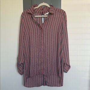 DR2 Red and Black Striped Button Down Shirt